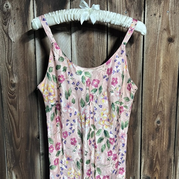 Stunning Vintage Slip Dress Light Pink Floral Cabernet Sleepwear Nightgown Sz M - Picture 4 of 7